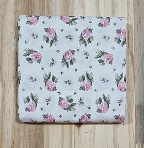 TECIDO OFF WHITE FLORALCOM ROSAS