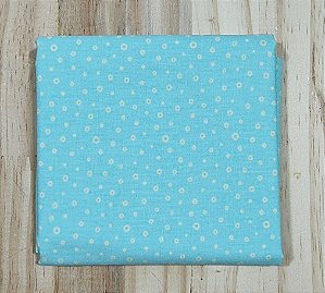 TECIDO BOLINHAS BEGE FUNDO VERDE ÁGUA