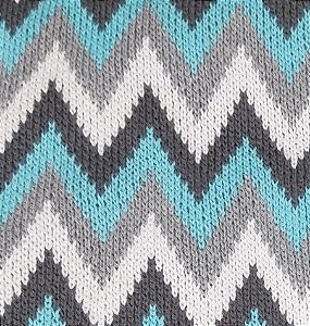 TRICOT DUBLADO CHEVRON CINZA/AZUL TIFANY -  FERNANDO MALUHY