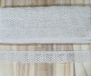RENDA DE ALGODÃO  CAMADINHAS  2,5CM COR CRU - 10 METROS