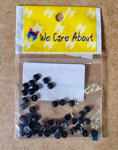 MINI BOTÃO REDONDO PRETO - 40 UNIDADES