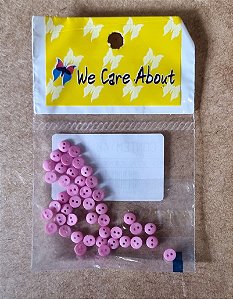 MINI BOTÃO REDONDO ROSA - 40 UNIDADES