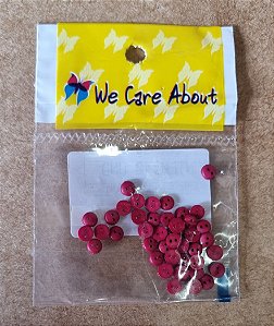 MINI BOTÃO REDONDO VERMELHO - 40 UNIDADES