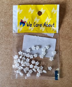 MINI BOTÃO ESTRELA BRANCO- 40 UNIDADES