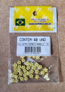 MINI BOTÃO ESTRELA AMARELO -  40 UNIDADES