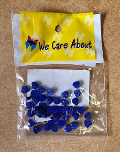 MINI BOTÃO  CORAÇÃO  AZUL JEANS - 40 UNIDADES