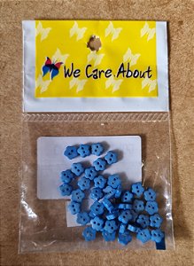 MINI BOTÃO FLOR AZUL BEBÊ  - 40 UNIDADES