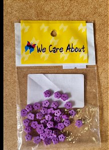 MINI BOTÃO  FLOR LILÁS - 40 UNIDADES