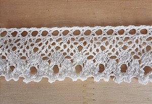 RENDA DE ALGODÃO BELA - COR BRANCO