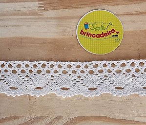 RENDA DE ALGODÃO  GIKA - COR BRANCO
