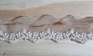 RENDA  DE TULE  BORDADA CATARINA - TINGIDA
