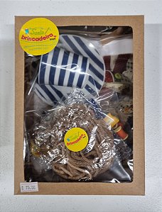 KIT MATERIAL - PENDURADOR DE TESOURA E ALFINETEIRO XÍCARA -  PRETO  E BRANCO