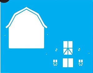 STENCIL CASA COM JANELAS  SEPARADAS