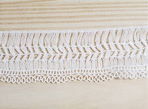 RENDA DE ALGODÃO FOLHA - COR CRU