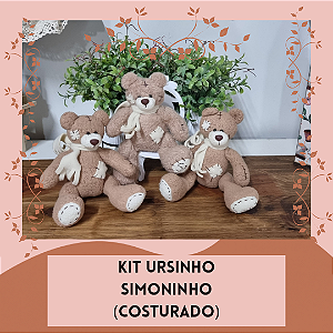 KIT URSINHO SIMONINHO (COSTURADO) - COR CARAMELO