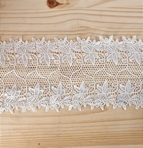 RENDA DE ENTREMEIO FLORAL - OFF WHITE