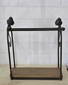 SUPORTE DE MESA EM FERRO - MARROM