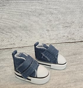 TÊNIS PARA BONECA COM VELCRO - JEANS