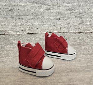 TÊNIS PARA BONECA COM VELCRO - VERMELHO