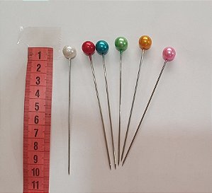 Alfinete grande  cabeça de pérola-  conjunto com 6