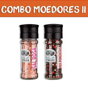 Combo Moedores II - Sal Rosa e Mix de Pimentas - Vidro - 2 Itens