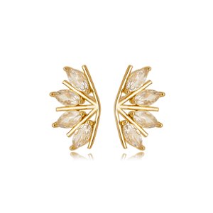 Brinco Folhas em Zircônia