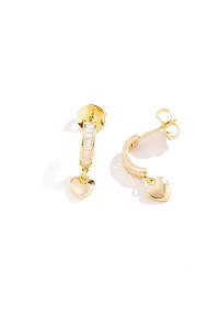 Meia Argola Pingente Coração