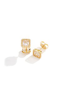 Brinco Quadrado Cravejado