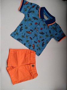 Conjunto camiseta polo e shorts sarja
