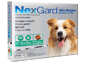 NexGard Antipulgas e Carrapatos para Cães de 10,1 a 25kg 1 tablete granel