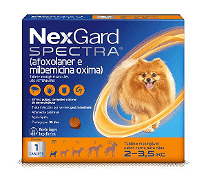 NEXGARD SPECTRA 0,50GR (PP) 2- 3,5kg 1 comprimido Granel