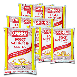 KIT com 10 unidades Farinha sem Glúten FSG® Aminna, 500g - ID: 9