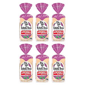 Kit com 6 Pães Aminna sem Glúten, sem Açúcar, Batata Doce, 400g - ID: 154