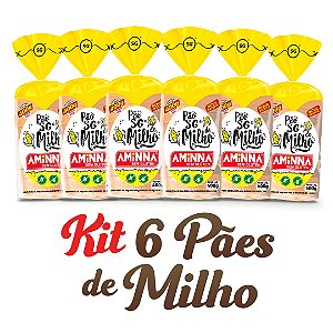 Kit com 6 Pães Aminna sem Glúten Milho, 400g - ID: 153