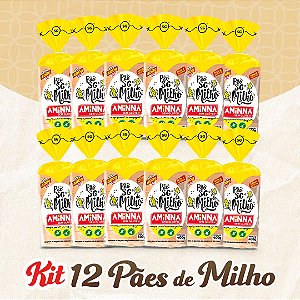 Kit com 12 Pães Aminna sem Glúten Milho, 400g - ID: 153