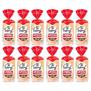 Kit com 12 Pães sem Glúten Aminna Sem Açúcar Tradicional 450g ID: 175