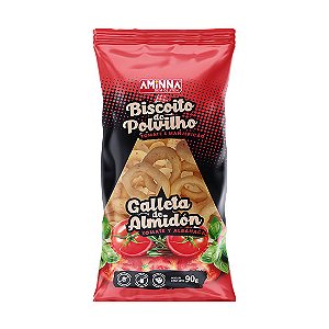 Biscoito de Polvilho Sem Glúten, Vegano com Tomate e Manjericão Aminna, 90g - ID: 230