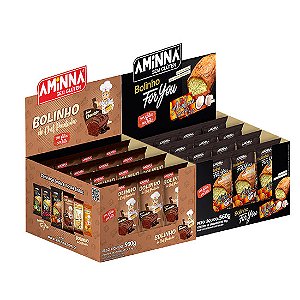 DISPLAY Bolinho do Chef Paulinho Chocolate + Bolinho For You Abóbora com Coco Sem Glúten, Aminna