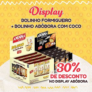 DISPLAY Bolinho do Chef Paulinho Formigueiro + Bolinho For You  Abóbora com Coco Sem Glúten, Aminna