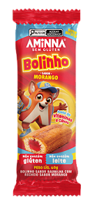 Bolinho Minno de Baunilha com Recheio de Morango Sem Glúten Aminna SG - 40 g - ID: 244