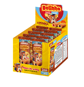 Display 10 unidades - Bolinho Minno de Baunilha com Recheio de Chocolate Sem Glúten Aminna SG - 40 g - ID: 243