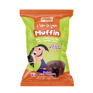 O Show da Luna - Muffin Sem Glúten Aminna de Chocolate com Recheio de Chocolate 40 g ID: 245