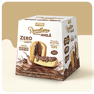 Panettone Recheado com Creme de Avelã Sem Glúten Sem Açúcar Aminna 240g - ID: 254