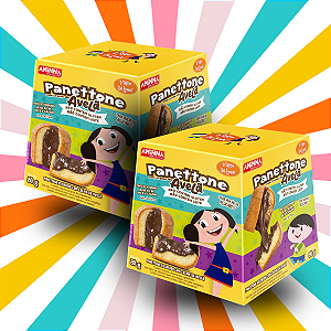 Kit 2 Panettones Recheados Show da Luna com Creme de Avelã Sem Glúten Sem Açúcar Aminna 80 g - ID: 253