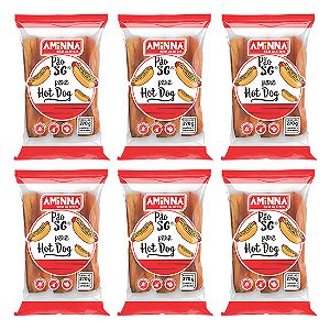 Pão sem Glúten tipo Hot Dog, Aminna, 270g (c/ 3 unidades) - 06 unidades- ID: 252