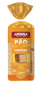Pão Fatiado de Cenoura Sem Glúten e Sem Açúcar Aminna, 400g - ID: 155