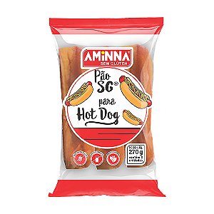Pão sem Glúten tipo Hot Dog, Aminna, 270g (c/ 3 unidades) - ID: 252