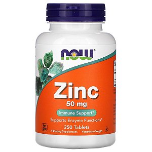 Zinco Now Foods - 250 Tabletes De 50 Mg