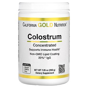 Colostro (Colostrum) Bovino Concentrado em pó California Gold Nutrition - 200 gramas