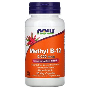 Vitamina B12 Metilcobalamina Now Foods - 90 cápsulas de 5000 mcg